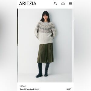 Wilfred Green Pleated Skirt